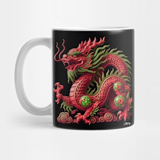 red crimson wood mexican quetzalcoatl dragon ecopop in render art Mug